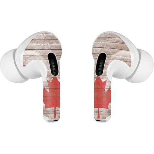 Canadian Flag Dark Wood AirPods Pro 2nd Gen Skin